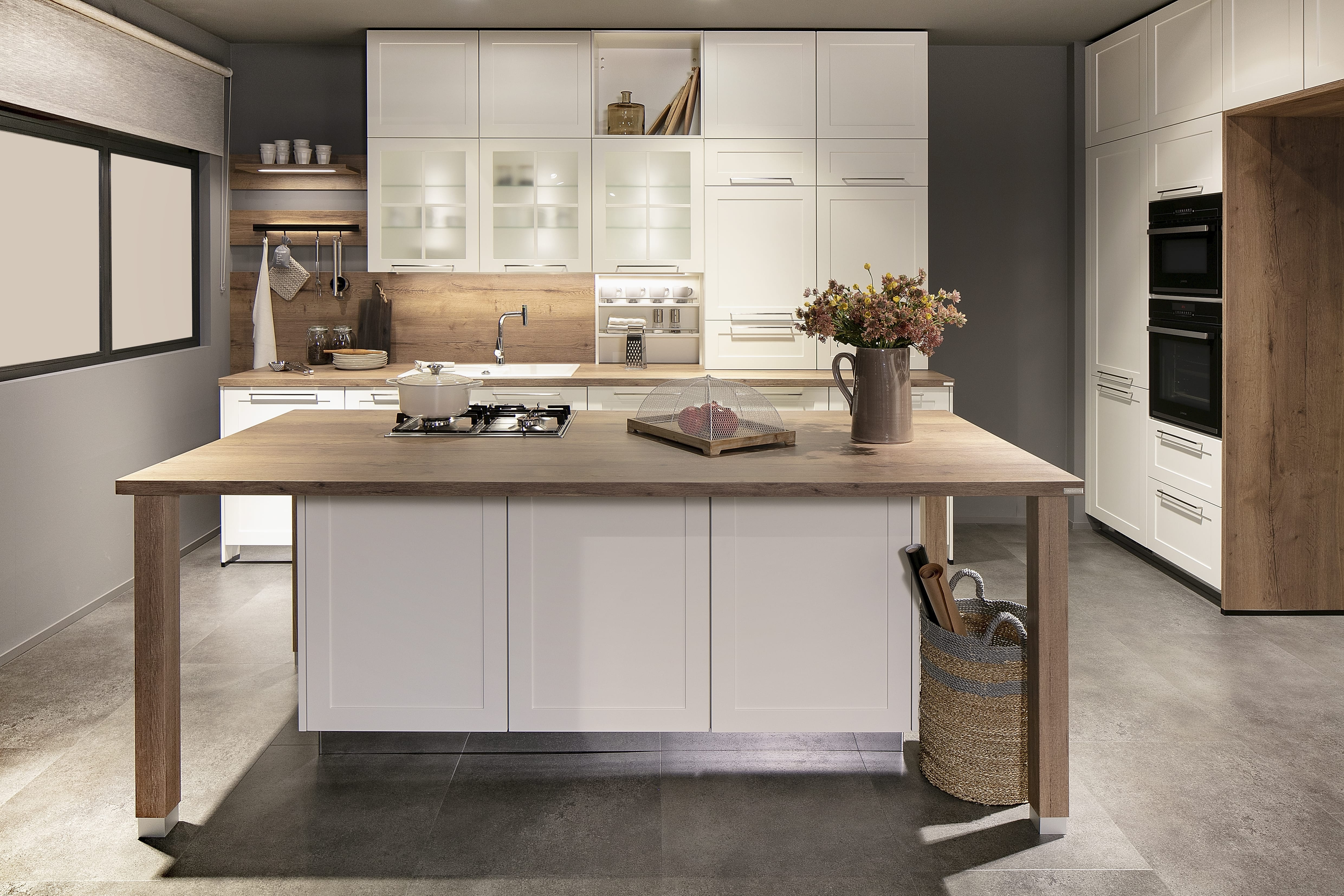 weißen Fronten Gaskochfeld